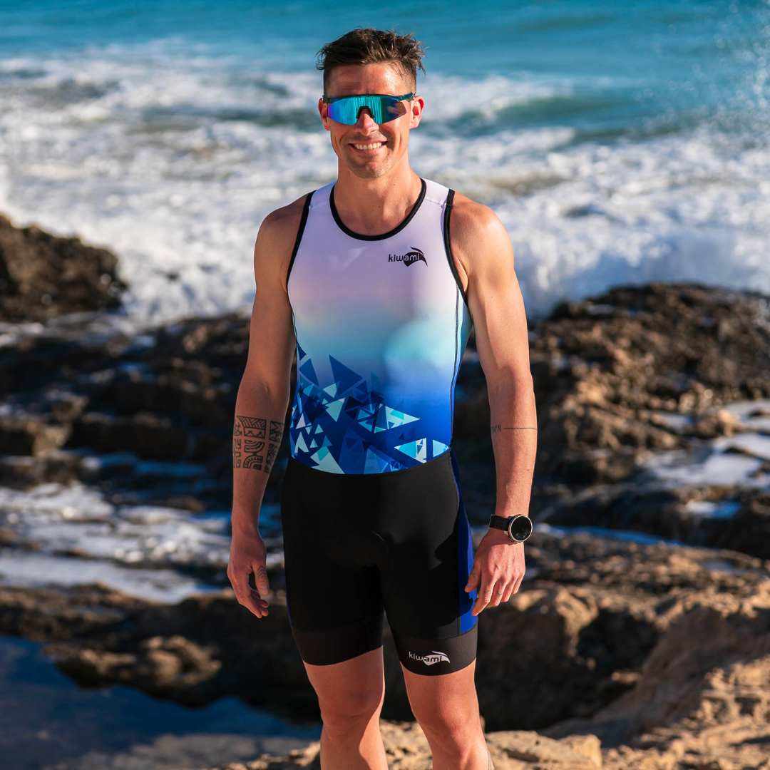 Tenues de triathlon homme trifonction kiwami sports fabrication française enchaîner natation, vélo, course àpied