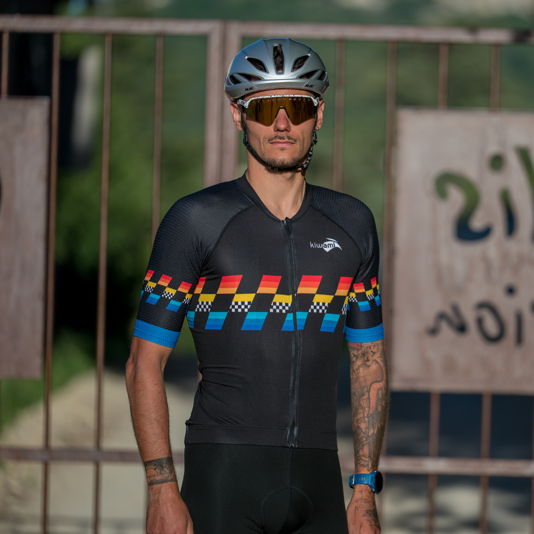 maillot vélo homme manches courtes printemps/été Tissus respirants : pour vous garder au frais et au sec fabrication française kiwami sports