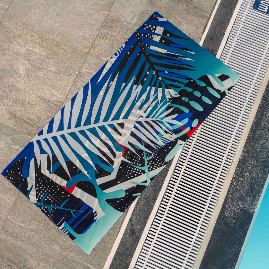 Mallorca natation serviette microfibre coloré natation design original fabrication française