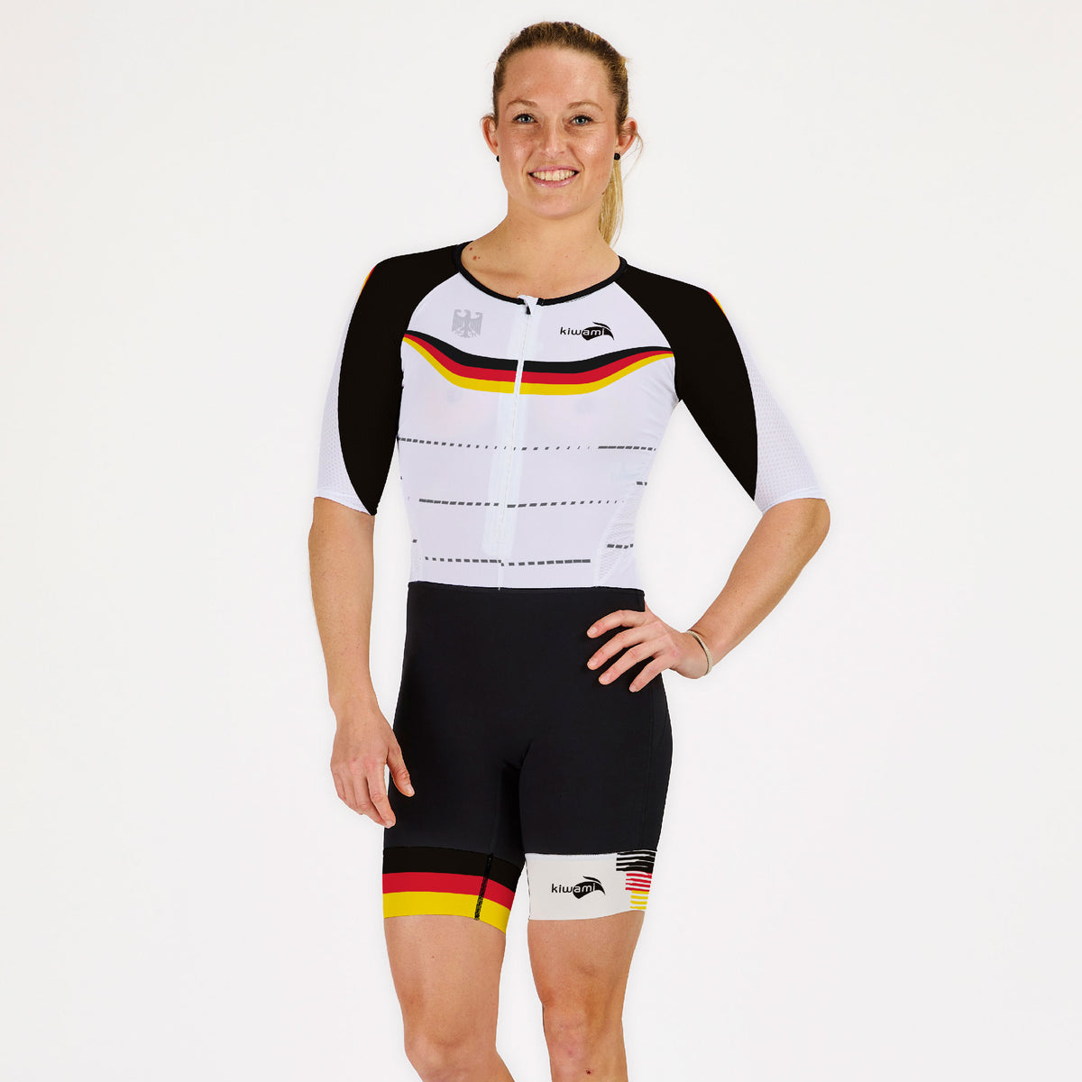 Kombination für Triathlon, eine Damen-Trisuit, speziell für Langdistanz-Triathlons wie Ironmans entwickelt