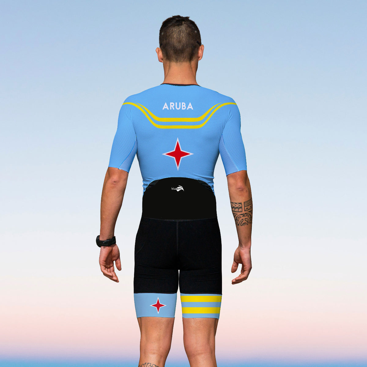 aruba triathlon suit, full custom trisuit Aruba for long distance, Ironman aerodynamic fabric kiwami sports made in france feel the performance