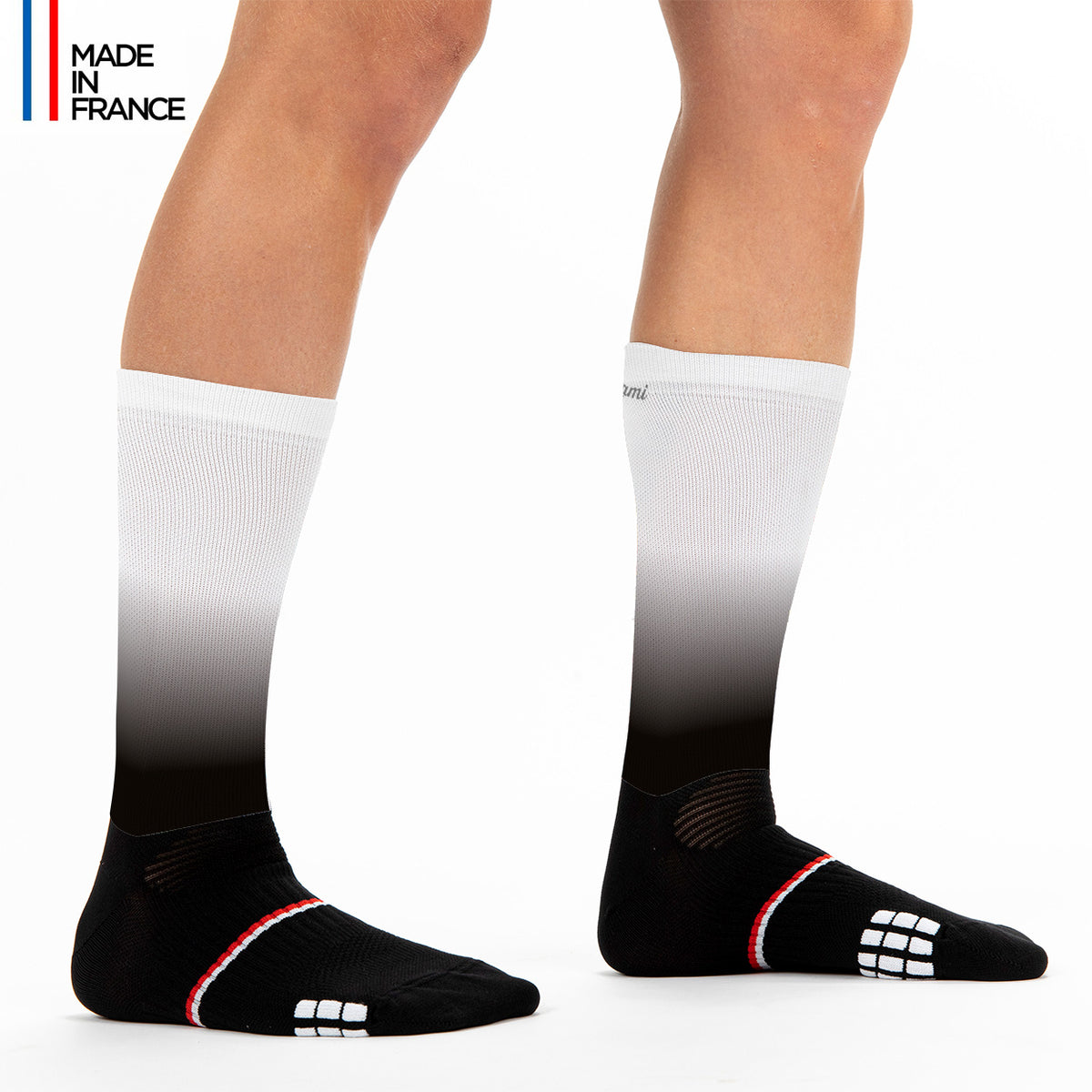 Kiwami sports running cycling socks - colorway black white- triathlon triathlete