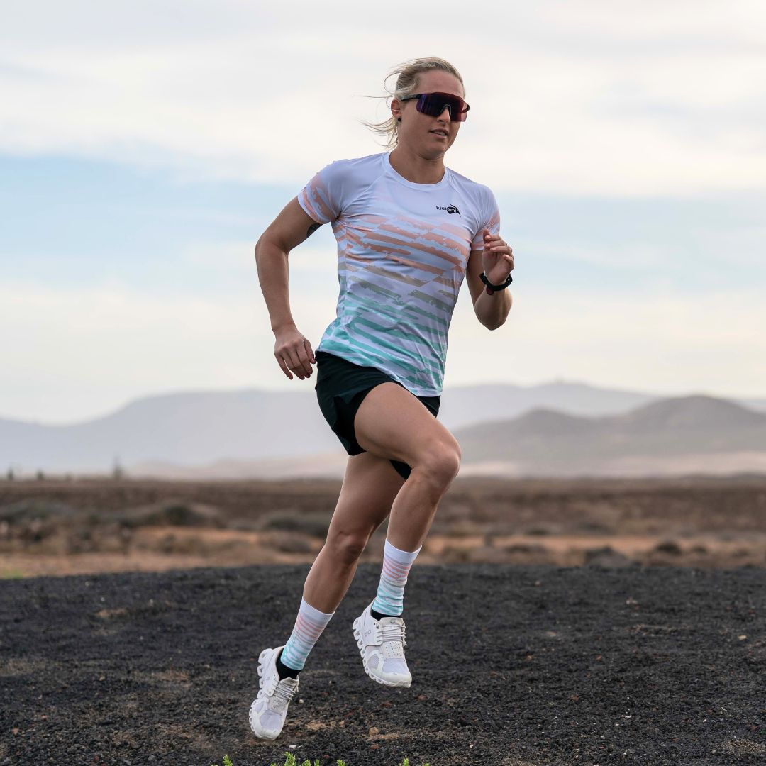 tee-shirt running femme coloré design confort performance respirant fabrication française kiwami sports