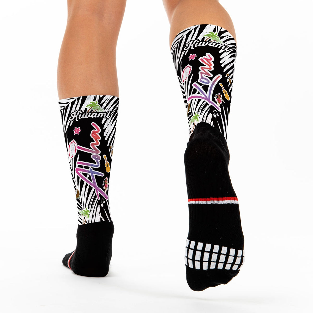 chaussettes_sports_running_cycling_originales_colorées_aloha_fabriqué_en_france_kiwami_sports