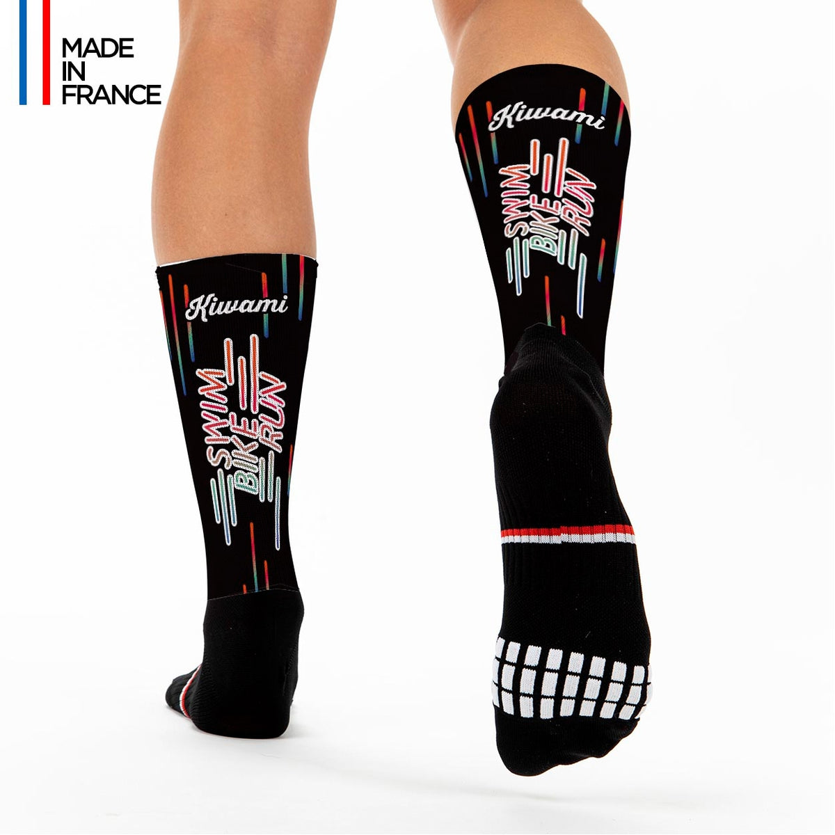chaussettes_sports_running_cycling_originales_colorées_swim_bike_run_fabriqué_en_france_kiwami_sports