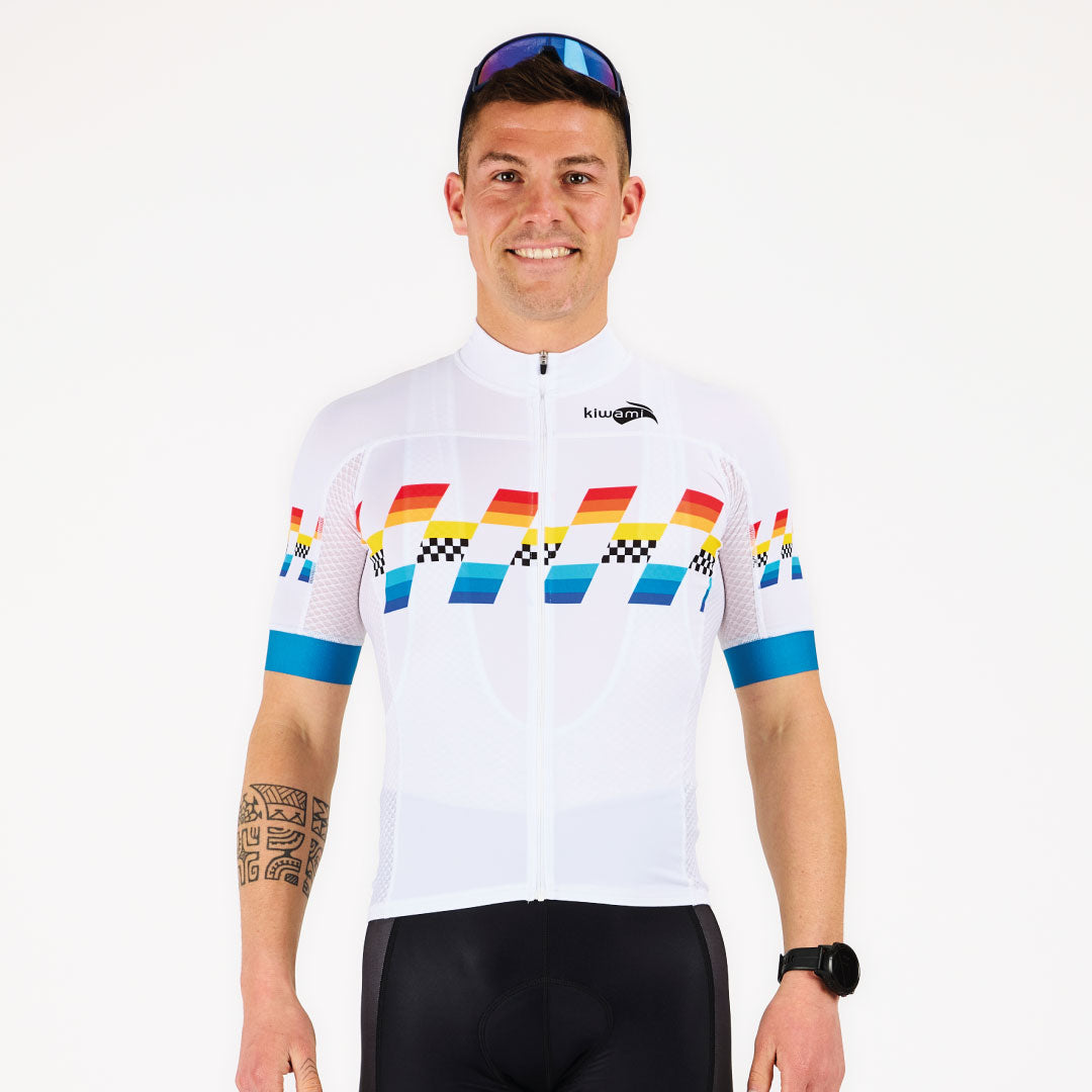 Maillot vélo homme équipement cycliste pour printemps été maillot respirant maille alvéolée fabrication française Kiwami Sports