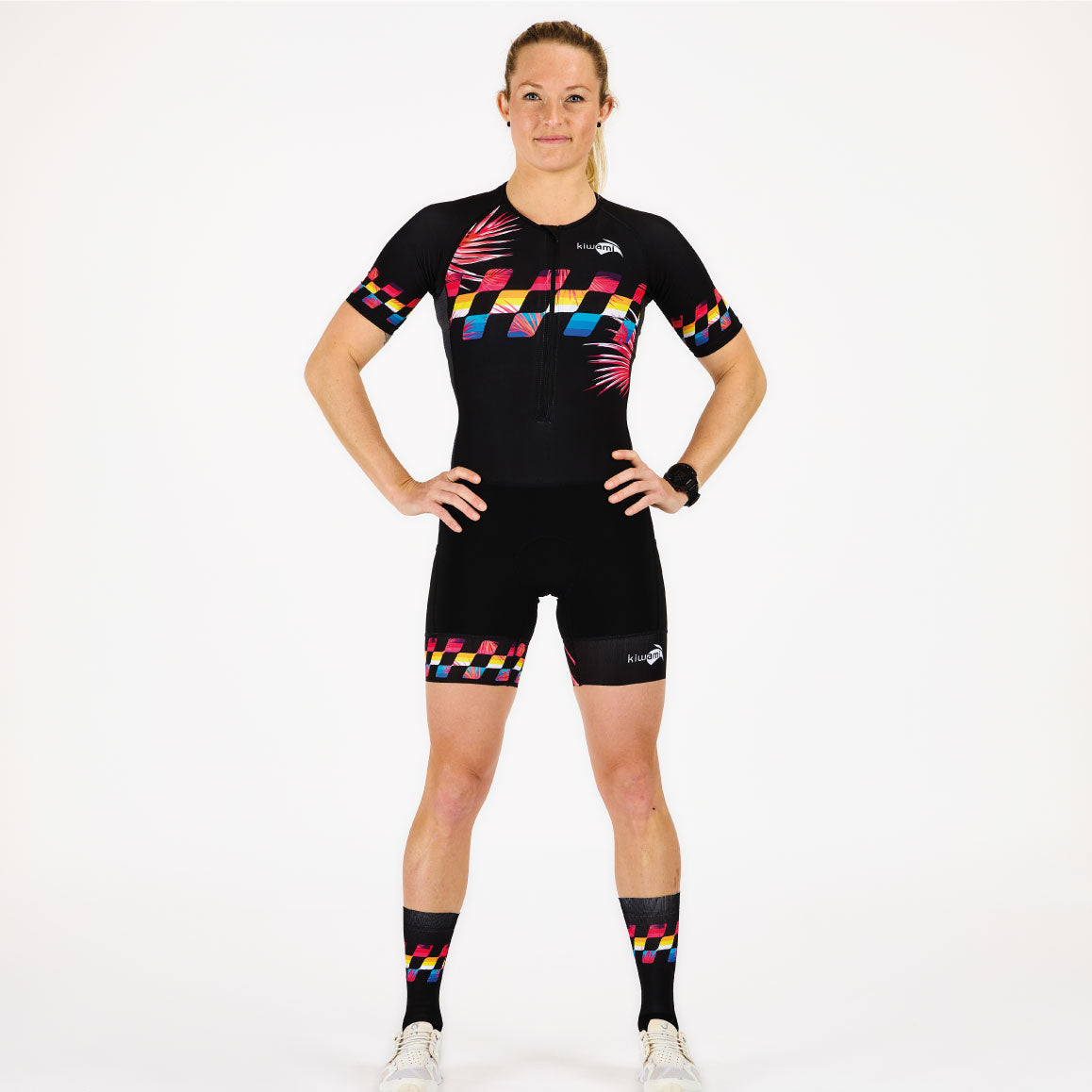 Combinaison triathlon femme type trifonction longue distance pour courir tout en confort. fabrication française kiwami sports