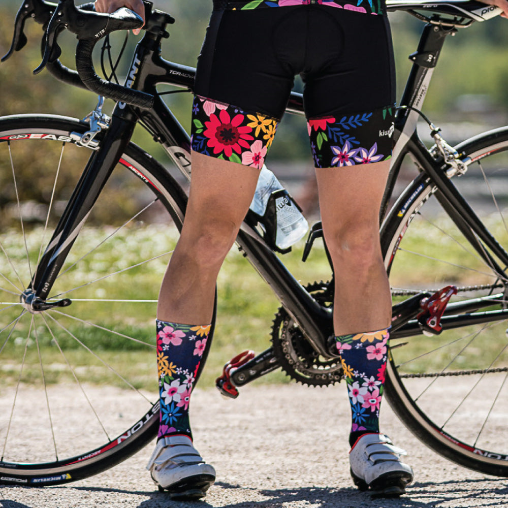 Cuissard vélo femme Aubisque Edition Spring - Black Flowers