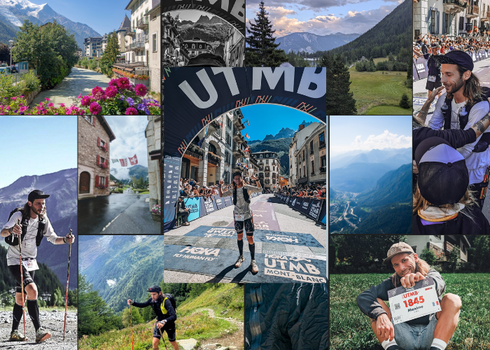 Ambassadeur Kiwami sur le parcours de l’UTMB 2025 portant short Equilibrium Trail et veste Expand