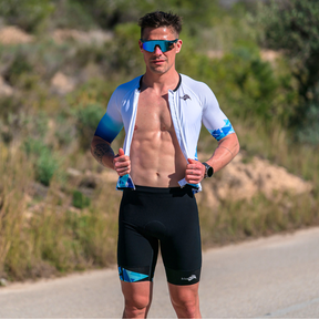 Combinaison trifonction triathlon homme Hiranga LD Aero Kiwami Sports – tenue aéro manches longues distance avec poches et zip intégral - fabrication française