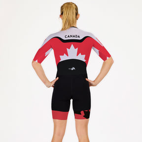 Kiwami sports - Tenues Triathlon Femme · Trifonction longue distance aux couleurs du Canada- fabrication français