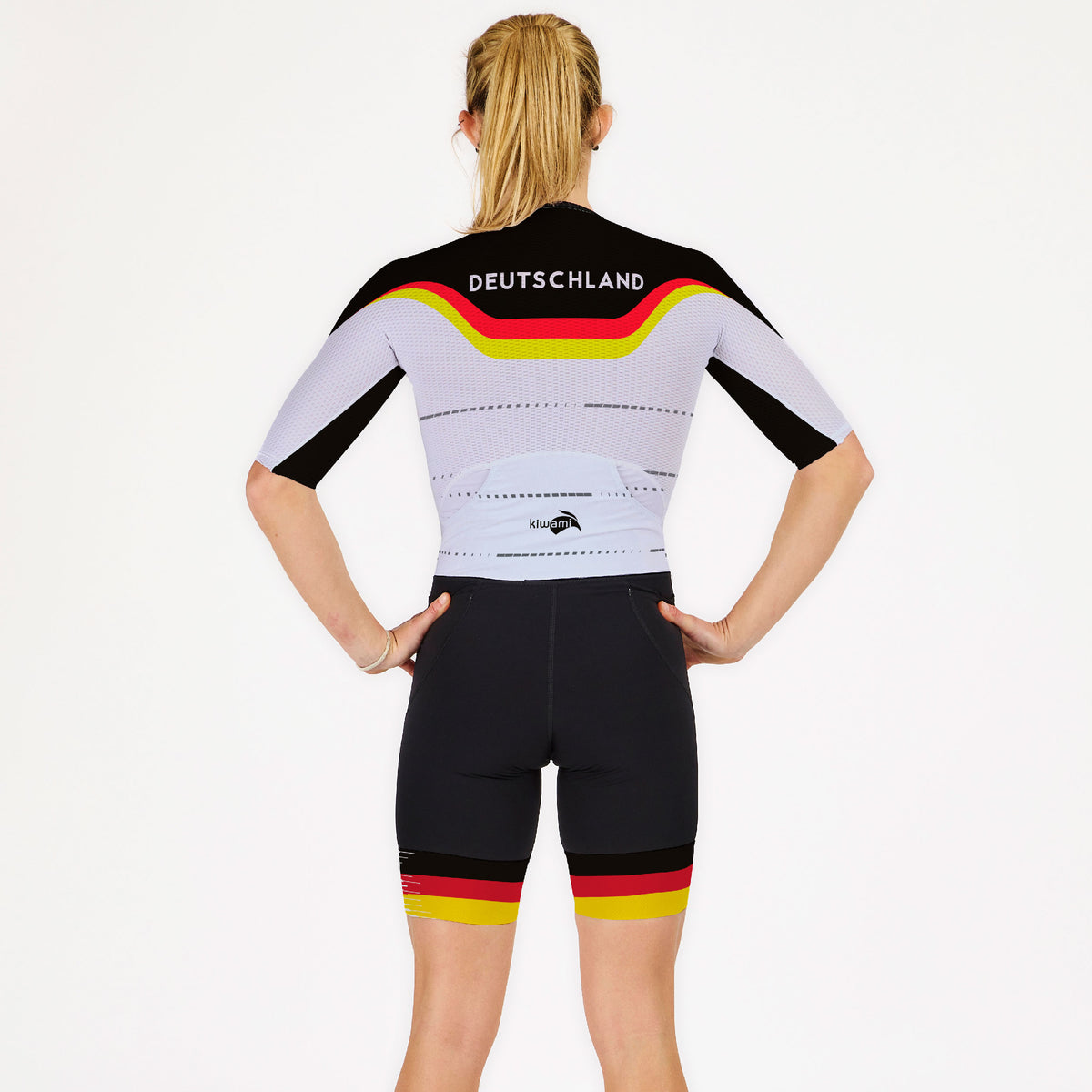 Kombination für Triathlon, eine Damen-Trisuit, speziell für Langdistanz-Triathlons wie Ironmans entwickelt