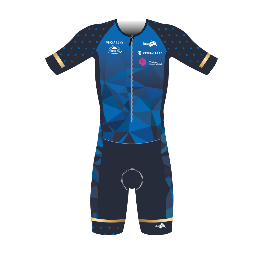 Trifonction personnalisée club Versailles triathlon- tenue de triathlon longue distance Kiwami Sports