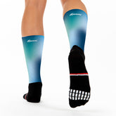 chaussettes running cyclisme triathlon boreal bleu vert dégradé kiwami sports 