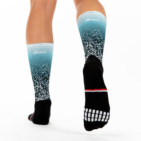 chaussettes originales dégradé bleu running triathlon triathlète kiwami