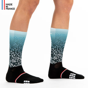 chaussettes originales dégradé bleu running triathlon triathlète kiwami