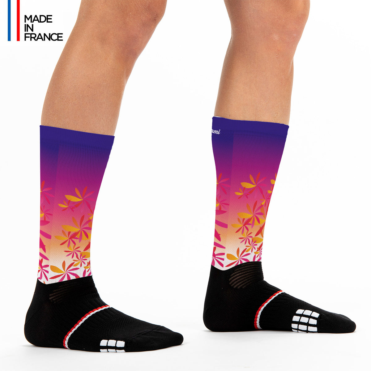 Chaussettes femme running colorées Kailani originales design kiwami sports triathlon