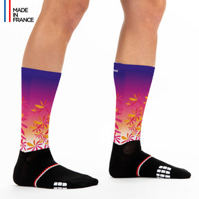 Chaussettes femme running colorées Kailani originales design kiwami sports triathlon