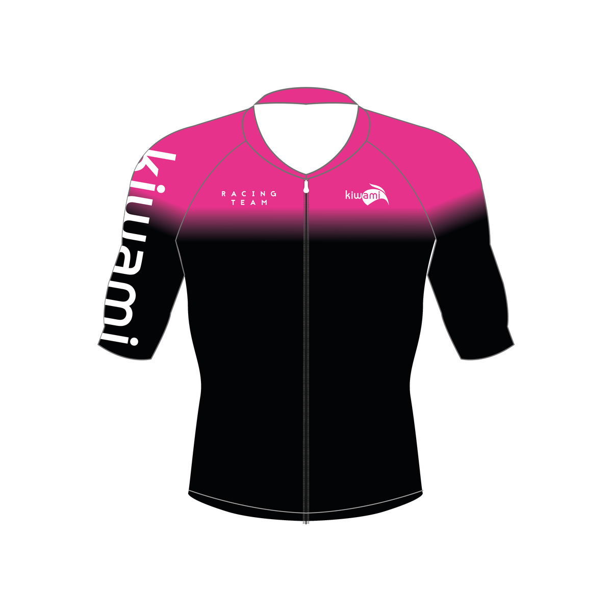 maillot vélo femme cyclisme kiwami Racing Team - face rose