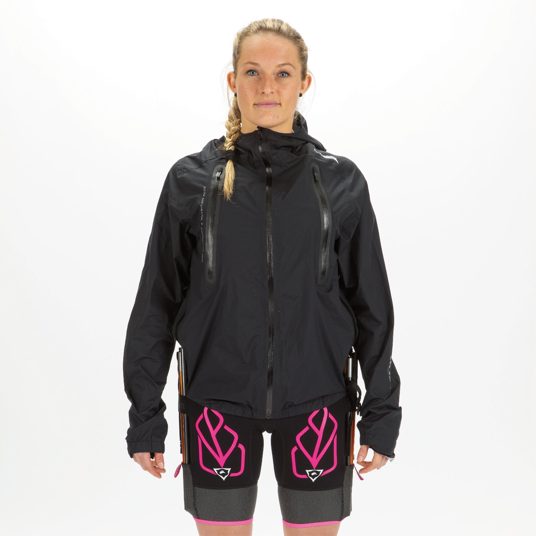 Waterproof ultra Trail-approved jacket with multiple pockets and