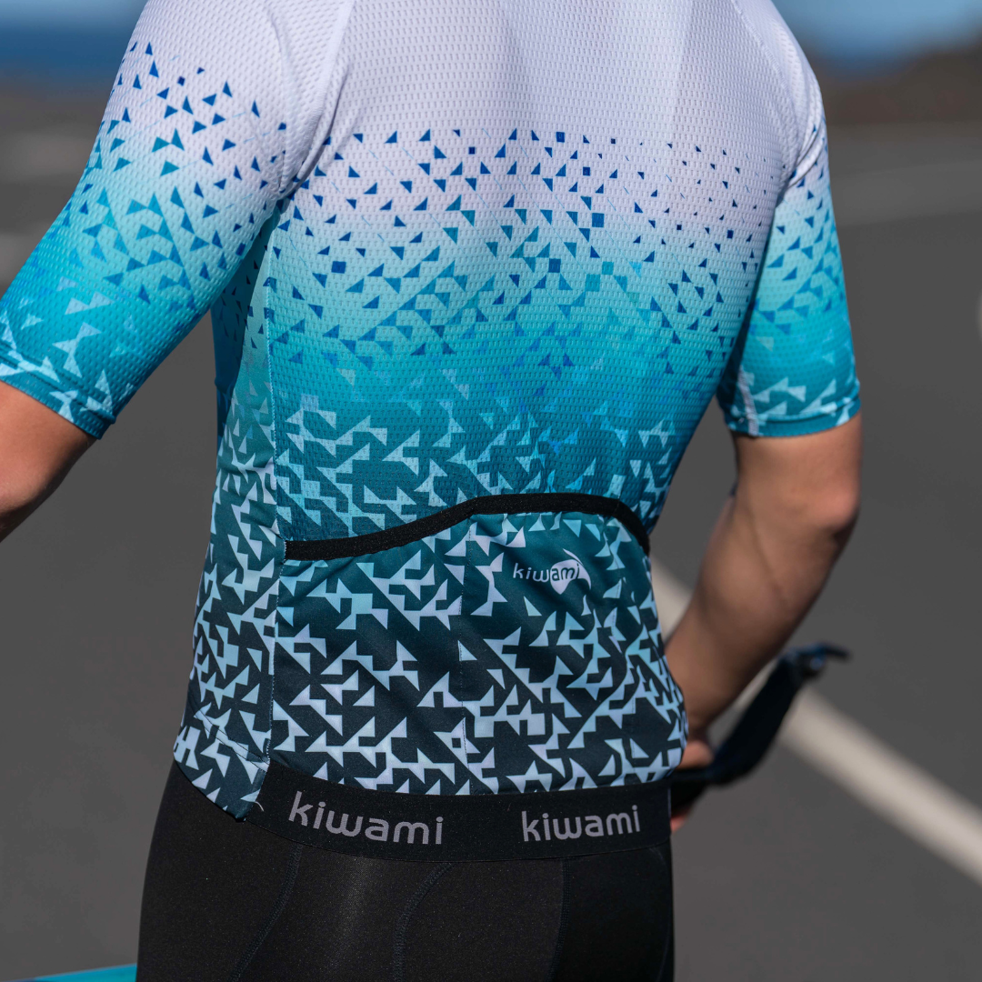 maillot cyclisme homme - design coloré - idéal pour temps chaud - made in France - Kiwami Traithlon