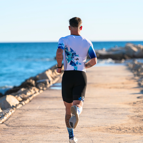 Tenue triathlon homme Hiranga LD Aero Kiwami – trifonction aérodynamique manches courtes avec poches pour triathlon longue distance fabrication française