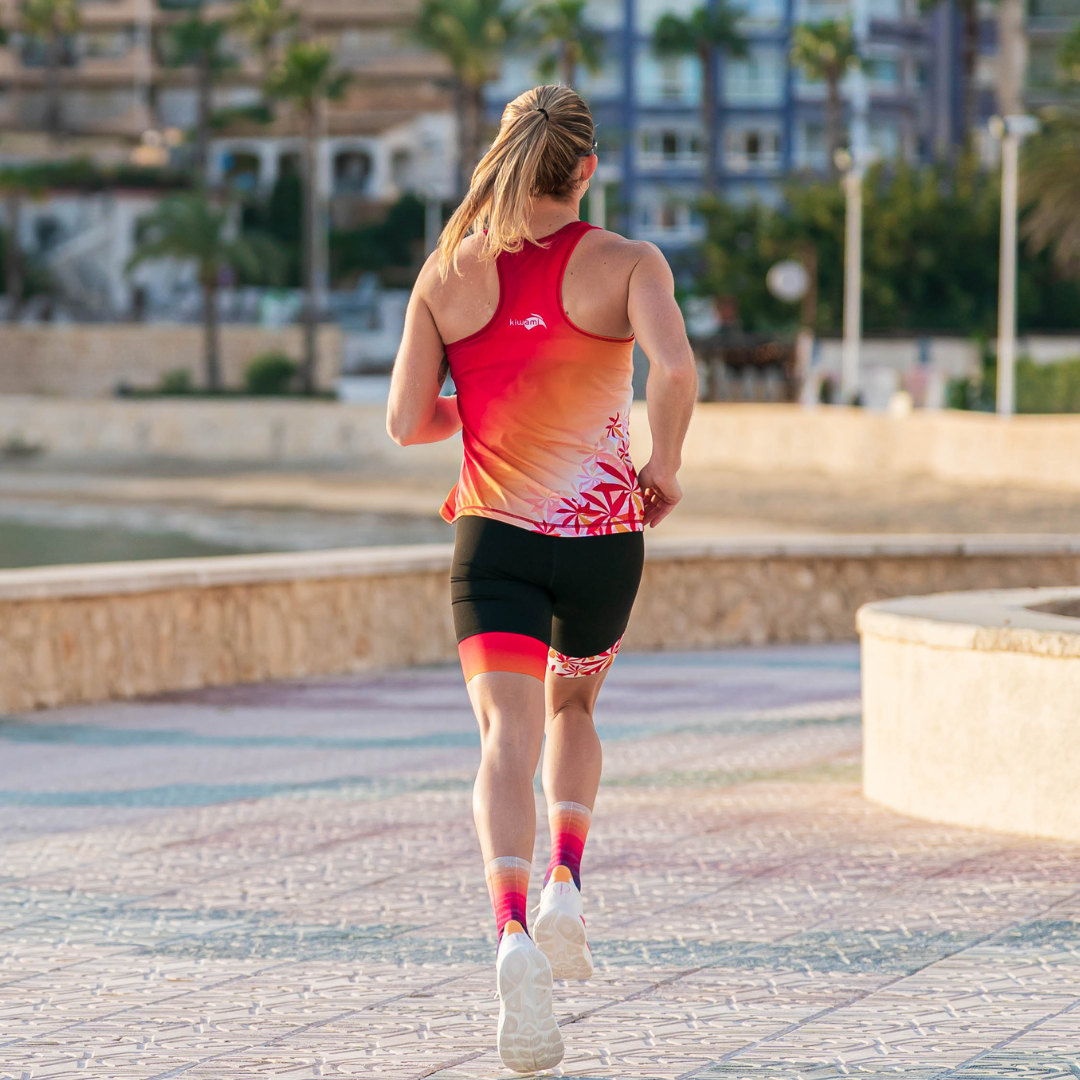 women's running tank top, bright colors training en competition kiwami sports made in france