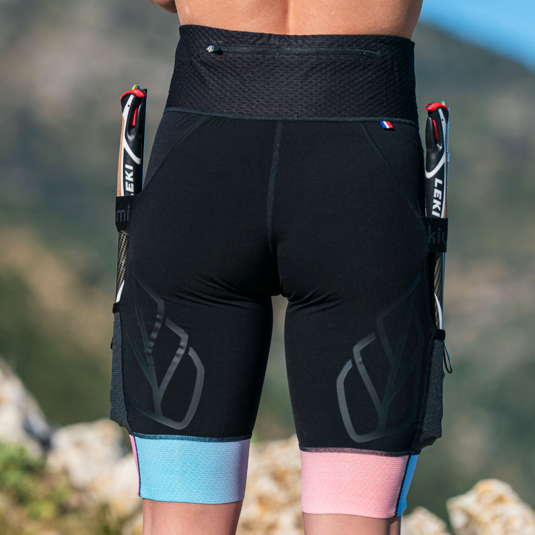 short cuissard femme trail running système porte bâtons ultra trail kiwami sports made in france