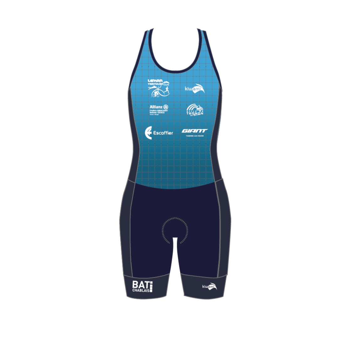 combinaison de triathlon femme club personnalisée Léman triathlon par kiwami sports fabricant français