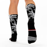 chaussettes_sports_running_cycling_originales_palmiers_noir_et_blanc_fabriqué_en_france_kiwami_sports