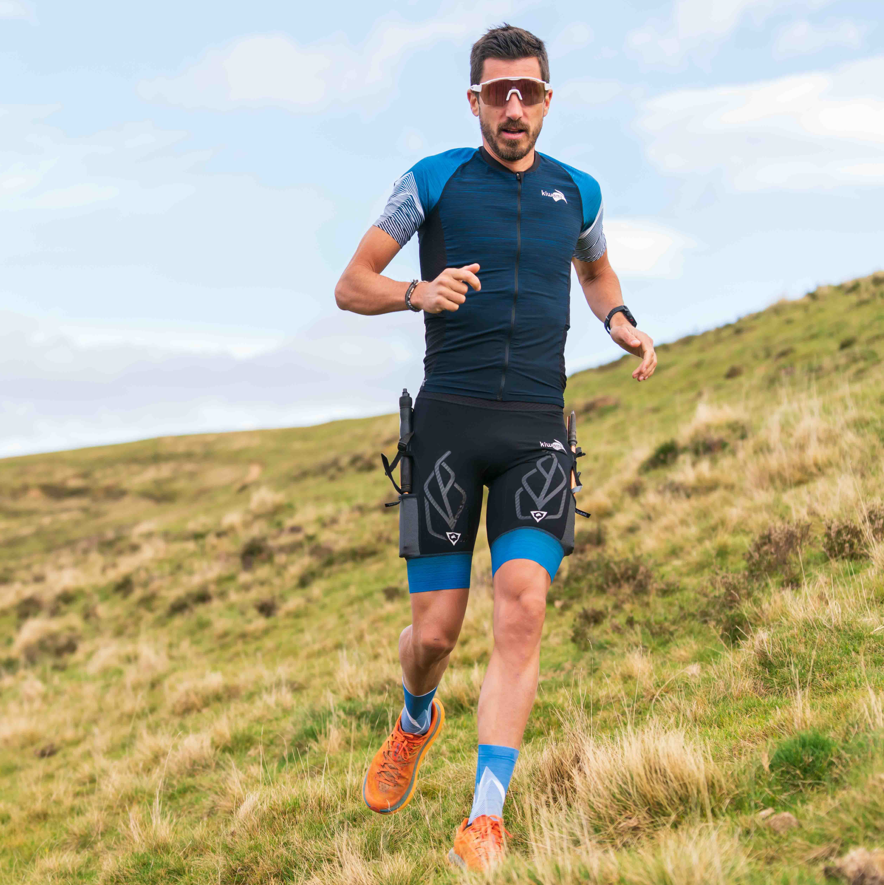 Short de trail running Equilibrium 2 Glacier homme avec portage de