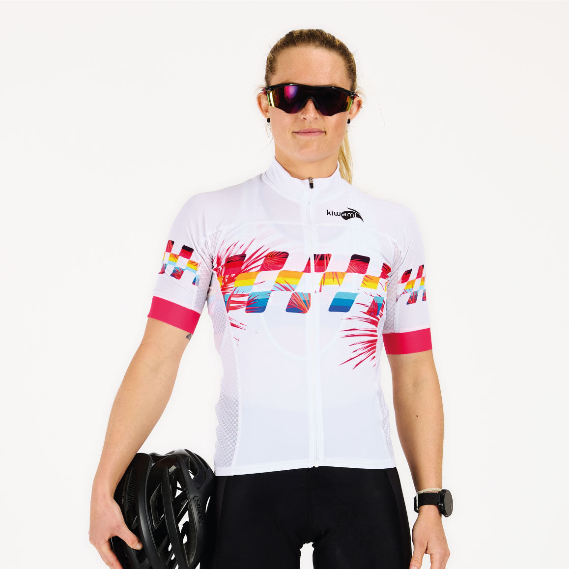 maillot cyclisme femme blanc et coloré fabrication française kiwami sports