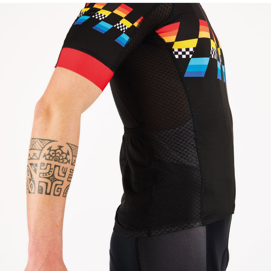 Maillot Vintage Cannondale Volvo Homme – 3/4 Zip, Court, Multicolore, USA