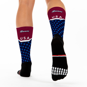 Triathlon socks. color flag USA