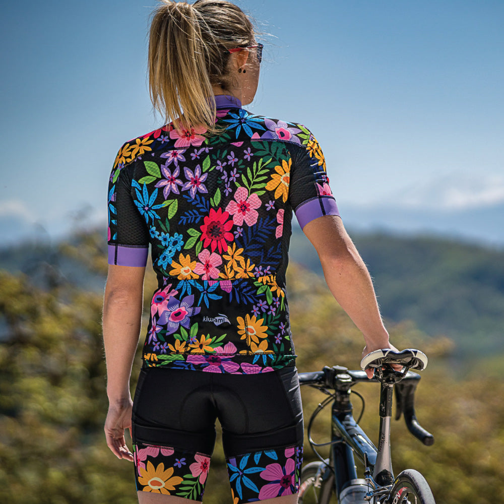 Cuissard vélo femme Aubisque Edition Spring Black Flowers