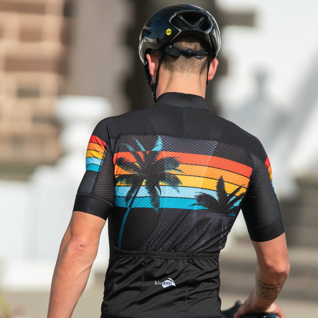 Black and orange cycling jersey sales