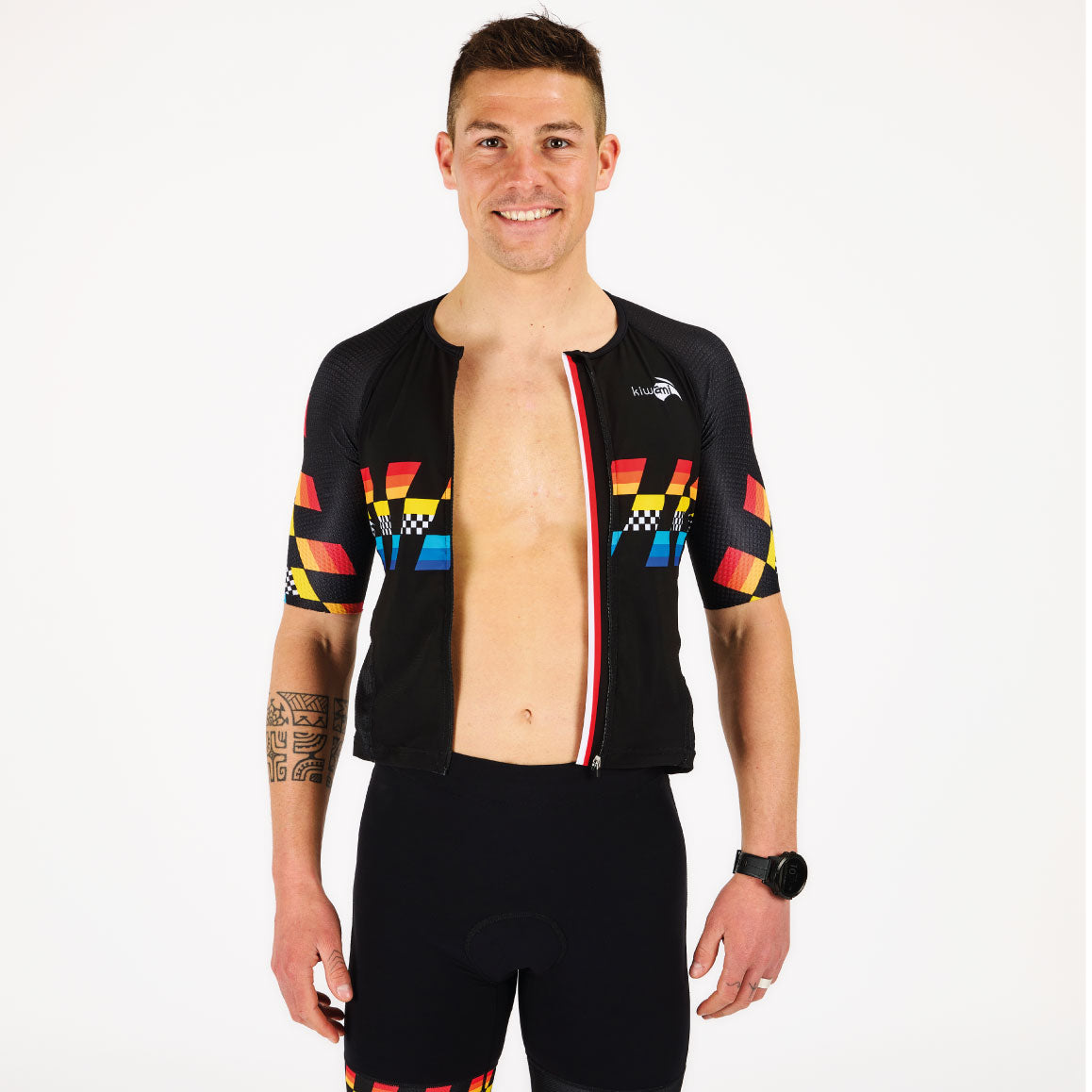 trifonction combinaison de triathlon homme longue distance avec poches zip intégral fabrication française Kiwami Sports