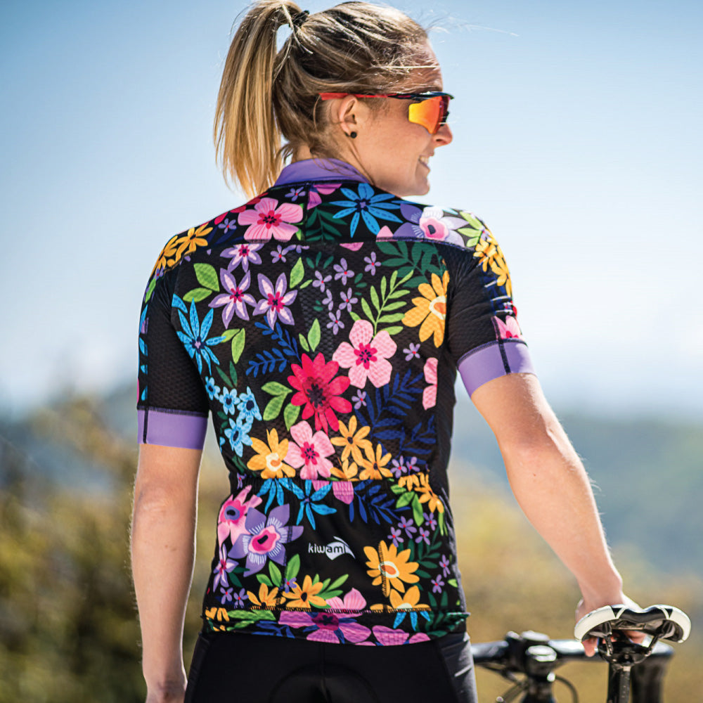 Maillot vélo Femme - Edition Spring - Black Flowers